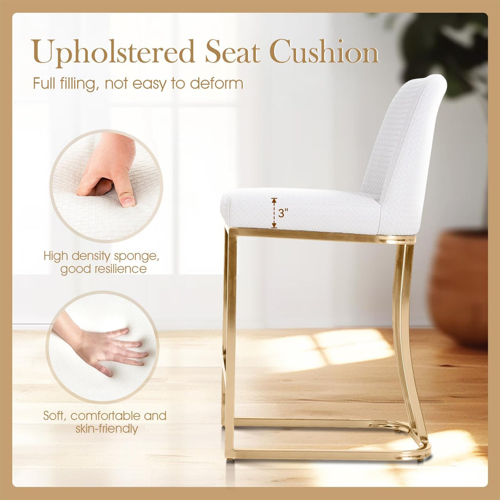 White & Gold Bar Stools, Kitchen Island Barstools, 1PC