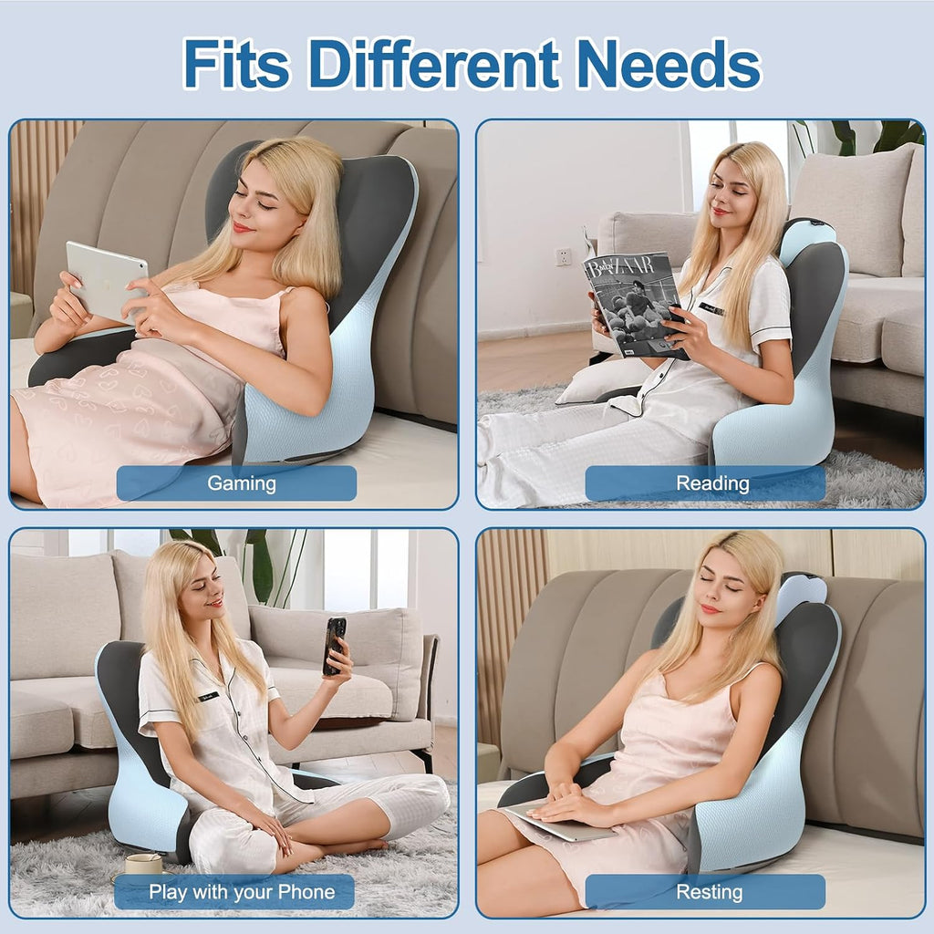 22" XL Reading Pillow Sitting in Bed,Back Support & Armrests(Grey&DarkGrey)
