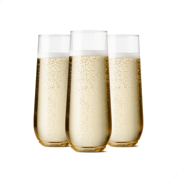 POP 9oz Flute, Premium Quality, Recyclable, Unbreakable & Plastic Champagne Glasses,Flute , 12 Count (Pack of 1)