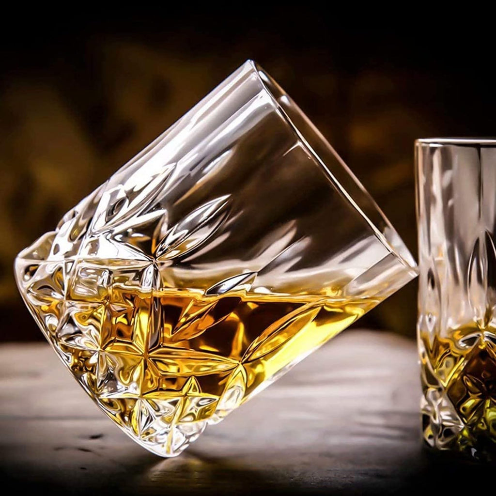 Crystal Whiskey Glasses Set of 8(Buy 6, get 2 Free), 11 OZ Old Fashioned Whiskey Glasses, Bourbon Cocktail Rocks
