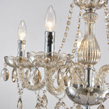 5 Light Modern K9 Crystal Chandelier for Dining Room, Pendant Ceiling Lighting Fixture for Bedroom, Living Room, Champagne Crystal A100-B09F38VC5L