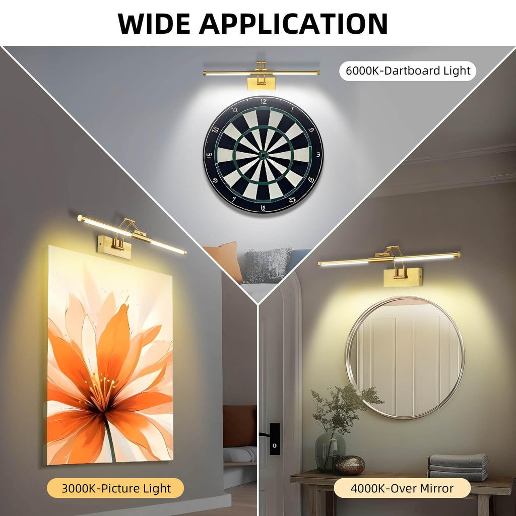 24" Picture Lights for Wall, 8000mAh Rechargeable Wireless Remote