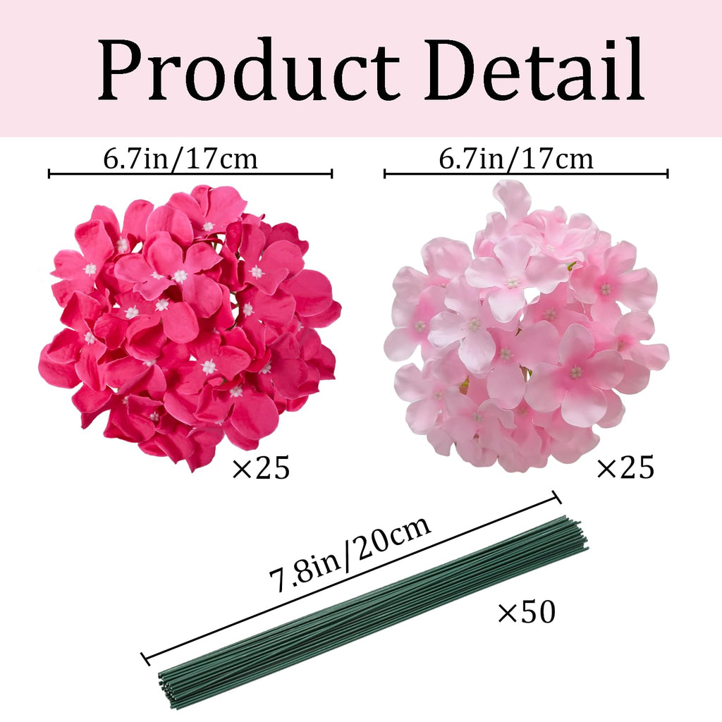 50 Pcs Faux Pink Mix Artificial Bulk Fake