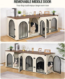 71" Dog Crate Furniture for 2 Dogs, Heavy Duty Indoor Dog Kennel TV Stand