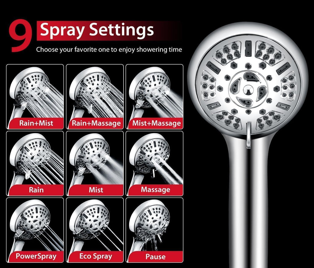 2.5GPM Shower Head with Handheld Spray Combo: 2 in 1 Rainfall Shower Heads high pressure & Handheld Shower Head