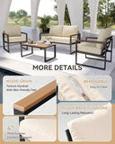Aoxun Patio Furniture Set, 4 Piece Outdoor Patio Furniture with Thick Cushions