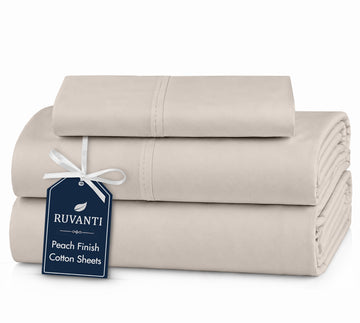 100% Cotton Sheets, Percale Weave Set, Linen