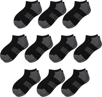 10 Pairs Boys Socks Low Cut Ankle Socks For Kids Old Short Athletic Socks With Cushioned Sole