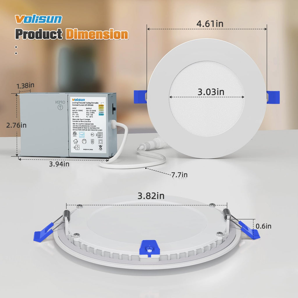 8 Pack 4 inch Recessed Lighting, 5CCT, 9.5W Eqv 80W