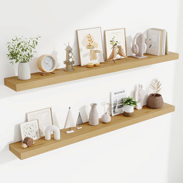 60 Inch Fireplace Mantel Set of 2, Long Floating Shelf |Living Room, Wall Mounted Farmhouse Display with Invisible