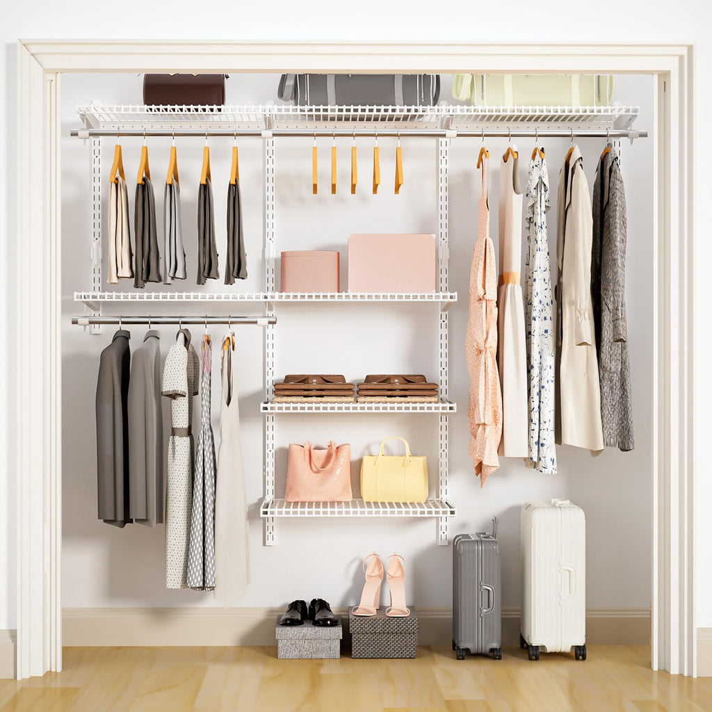 Sturdy Closet Organizer System: 6.5 Ft. Custom Metal Wire Shelving