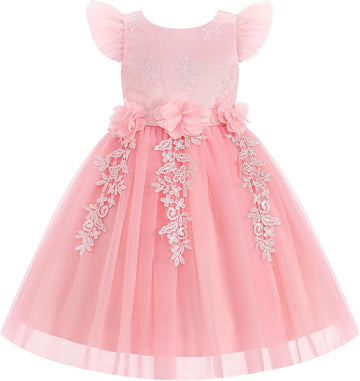 Castle Toddler Flower Girl Dress Princess Lace Tulle Dresses