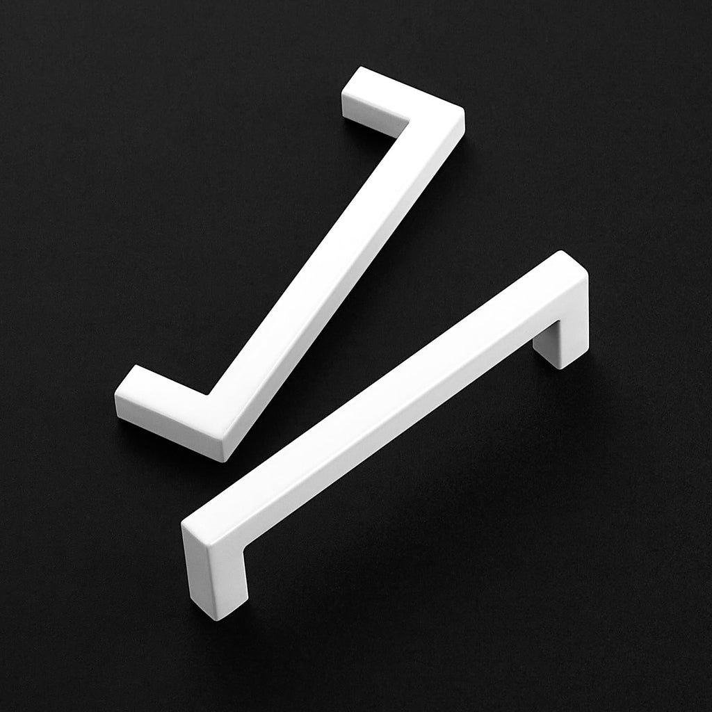 White Square Cabinet Handles Drawer Pulls,5 Inch,60 Pack