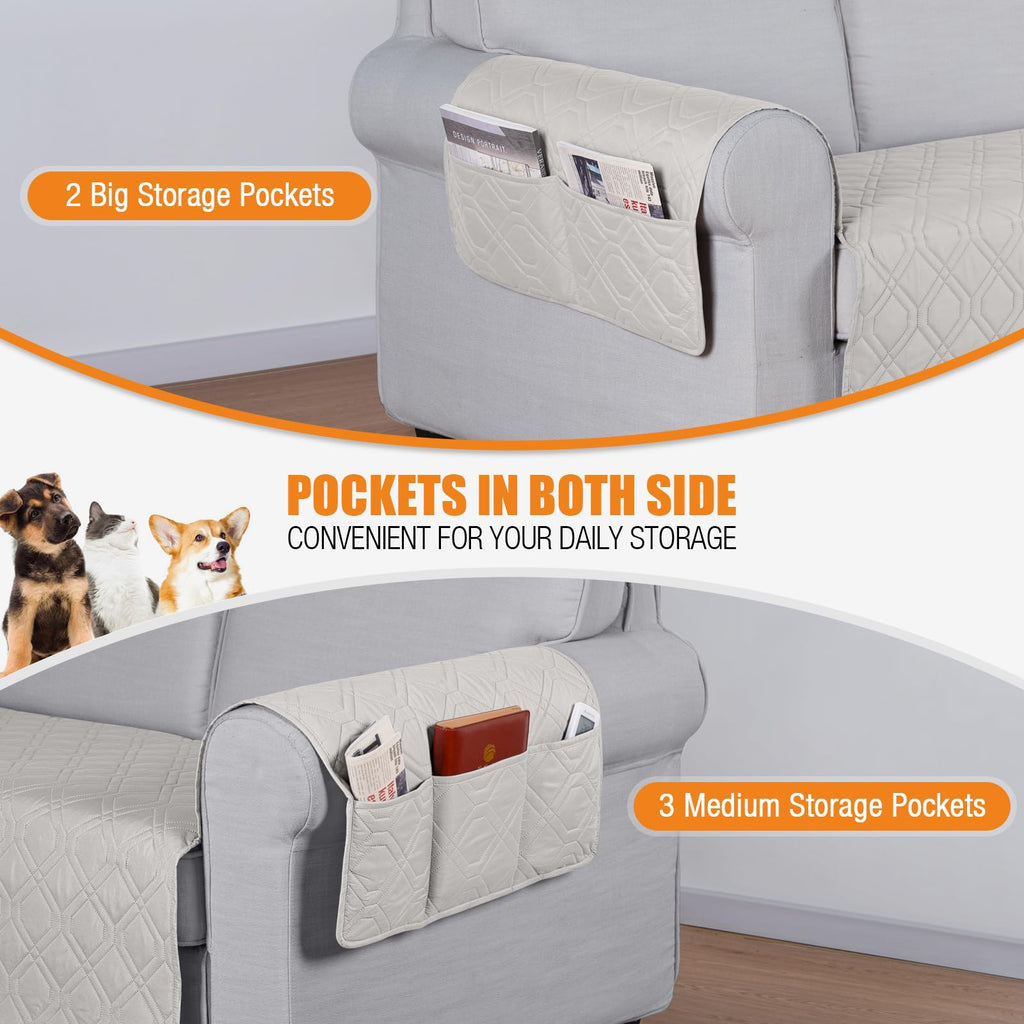 Waterproof Loveseat Couch Cover for Pets, Off White, 54"