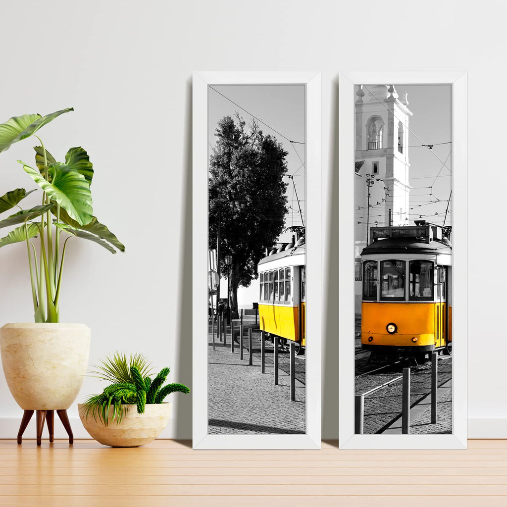 8x24 Picture Frame White, Panoramic Picture Frame for Wall Decoration, Classic Black Minimalist Style Suitable for
