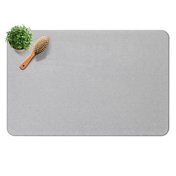 Premium Quick Dry Diatomite Stone Bath Mat, 23.6" x 15.4" Light Gray