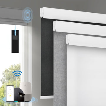 Motorized Blinds with Remote Roller Shades White, 341⁄2 x 72