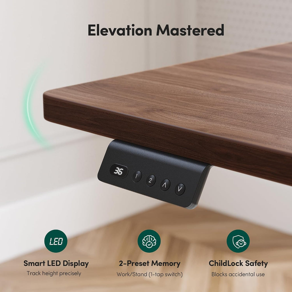 63" x 55" L Shaped Standing Desk Adjustable Height, Electric Stand up Corner Computer Desk, Sit Stand Home Office