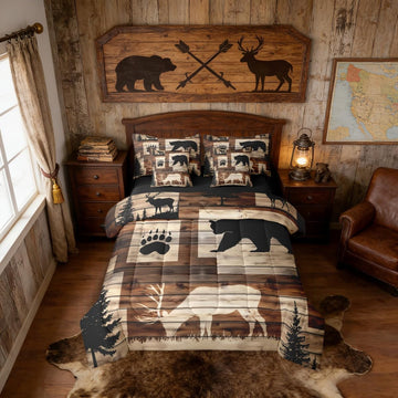 Rustic Farmhouse Patchwork Comforter Set with Sheets
