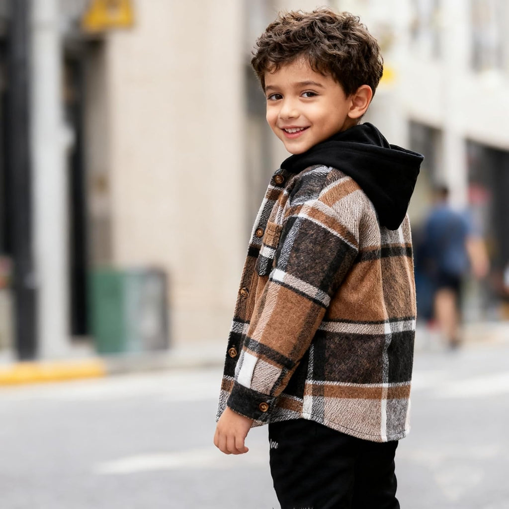 Toddler Baby Boy Clothes Plaid Long Sleeve Hoodie Sweatshirt + Pants 2pcs Boys Outfit Set