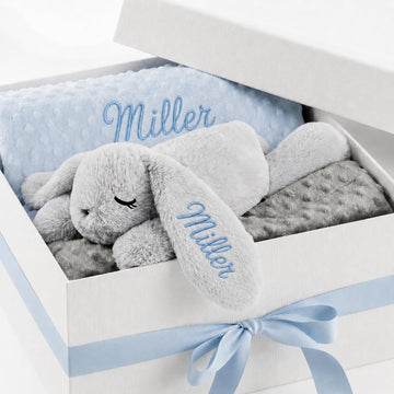 Blanket and Plush Bunny Set, Custom Blankets and Rabbit