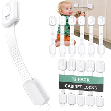 Cabinet Locks for Baby Proofing, Child Safety Latches, 12 Pack
