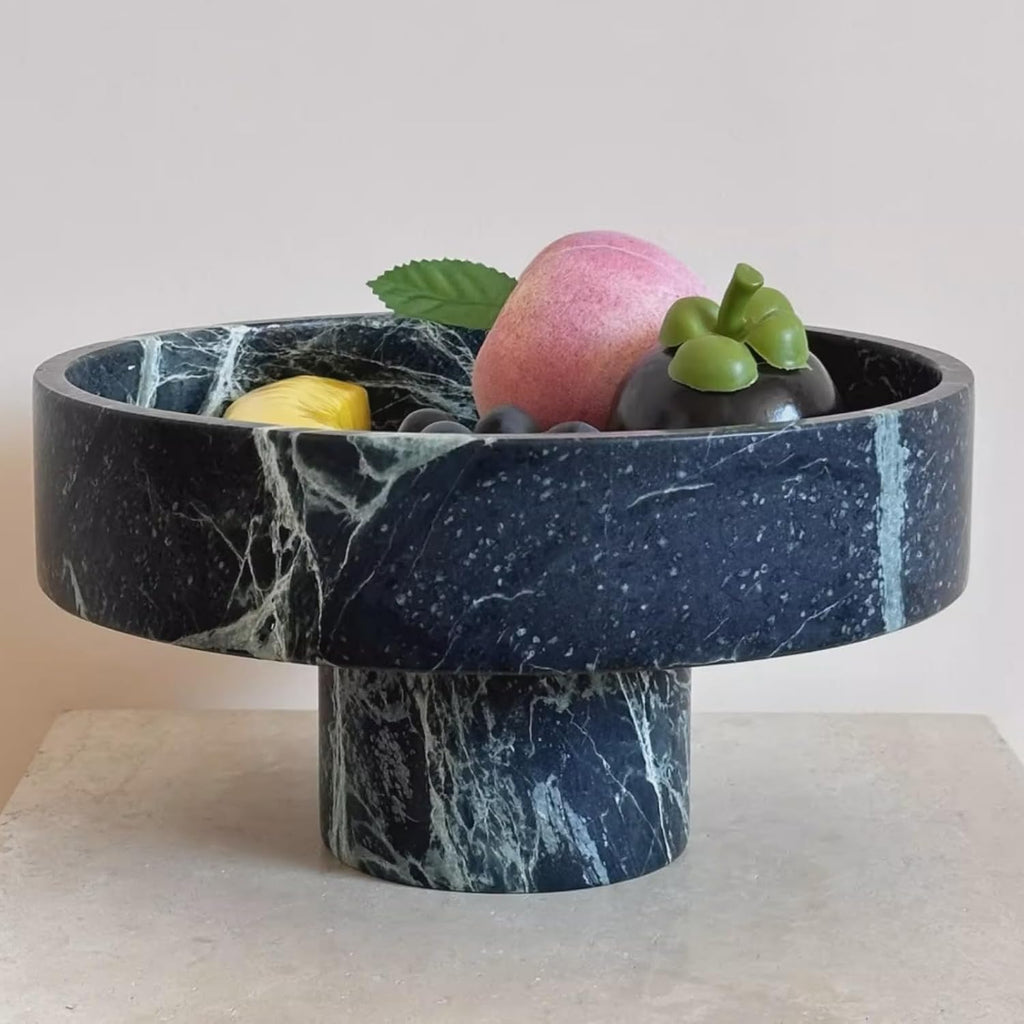 Marble Fruit Plate -Serving Tray for Villa & Hotel Living Room, Aesthetic Dried Fruit & Nut Bowl, Dining Table