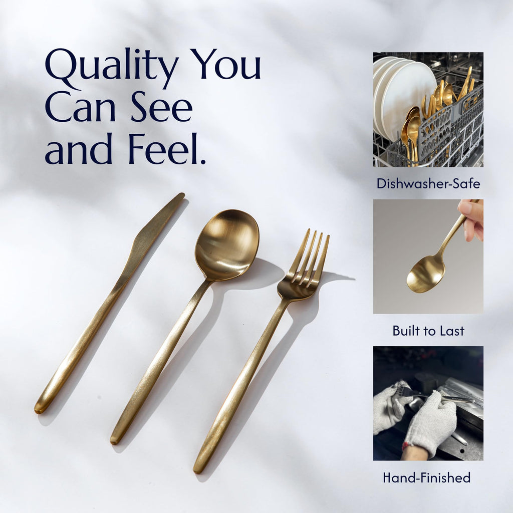 Minimalist 2.0 20-Piece Flatware Set, 18/10 Stainless Steel