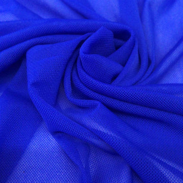 Solid Power Mesh Fabric Nylon Spandex 60" Wide Stretch Sold by The Yard Many Colors #FWSD_6820 (Royal Blue)