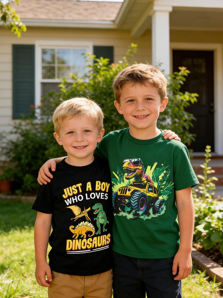 Toddler Boys T-Shirts 2 Pack, Graphic Short Sleeve Shirts