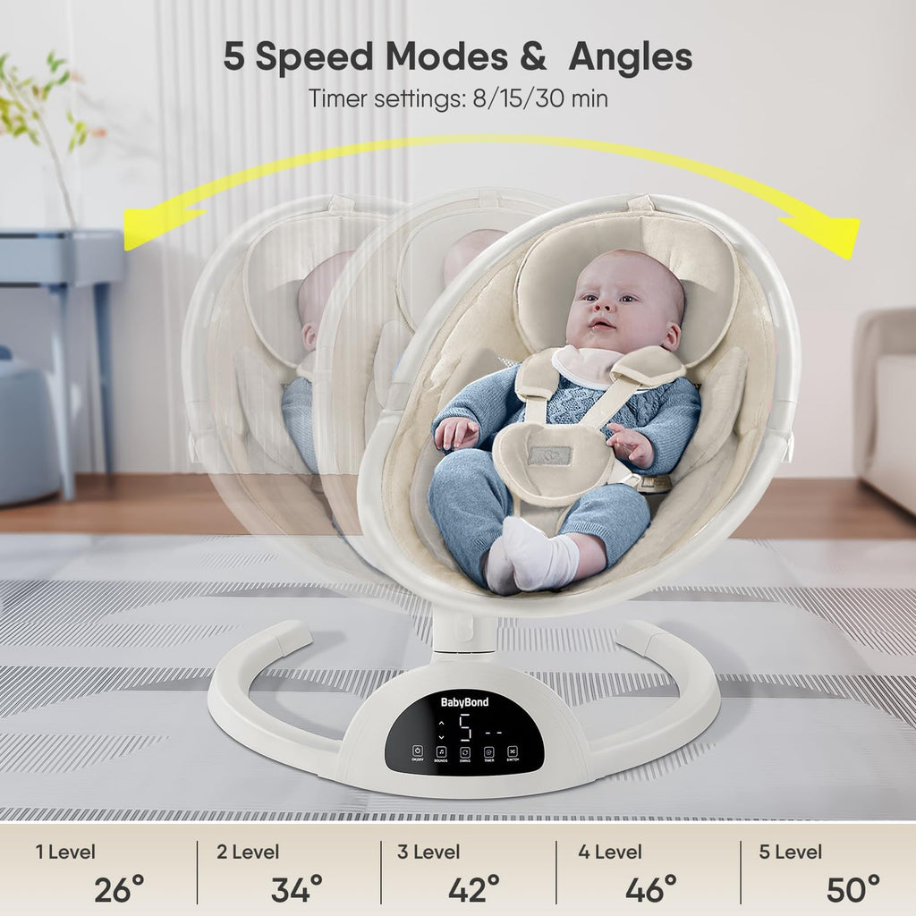 Baby Swings for Infants, Bluetooth Infant Swing with Music Speaker