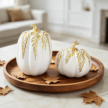 Fall Pumpkin Decor, 2 PCS Thanksgiving Fake Pumpkin