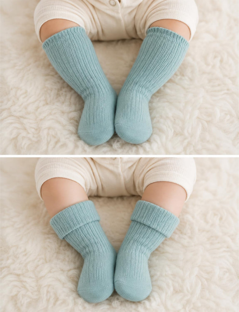 Baby Socks Alpaca Wool (Meadow Mist + Glacier Sage, )