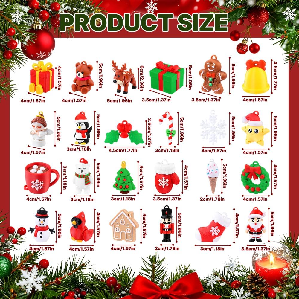 Christmas 3D Printed Ornaments Decorations - Set of 24