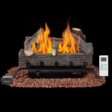 24 Inch Ventless Fireplace Logs Set, Only Used for Natural Gas