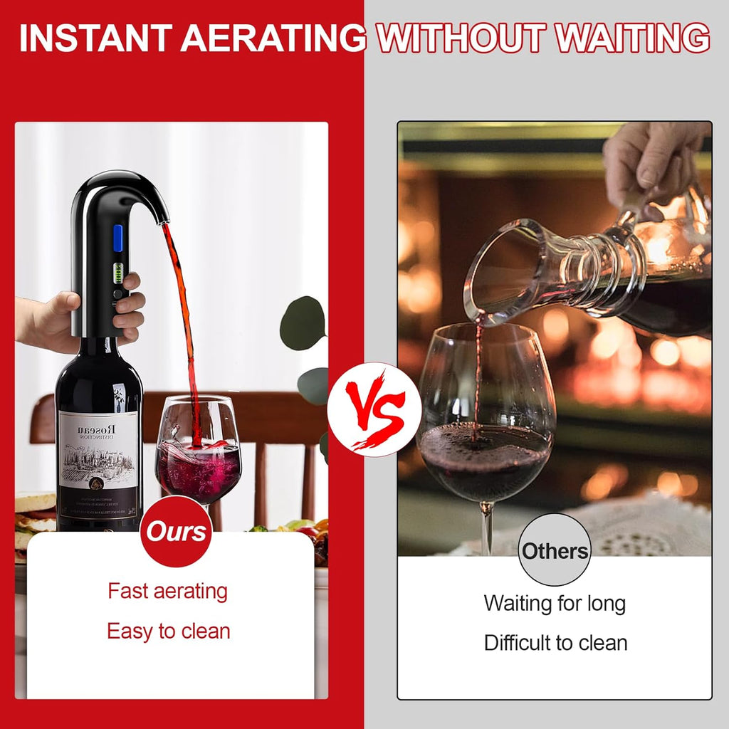 Electric Wine Aerator,Decanter,Whisky Dispenser,Pourer - Black