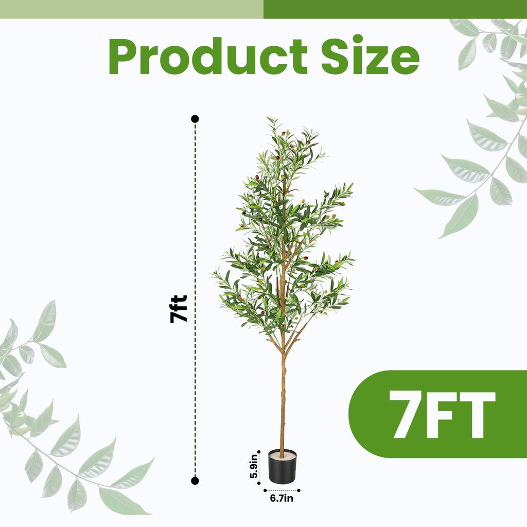 7FT Artificial Olive Tree Indoor Tall Faux