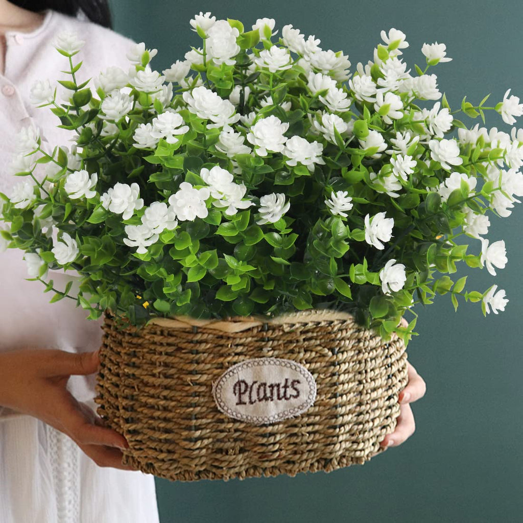 12 Bundles Artificial Outdoor Plants, Artificial Greenery for Flower