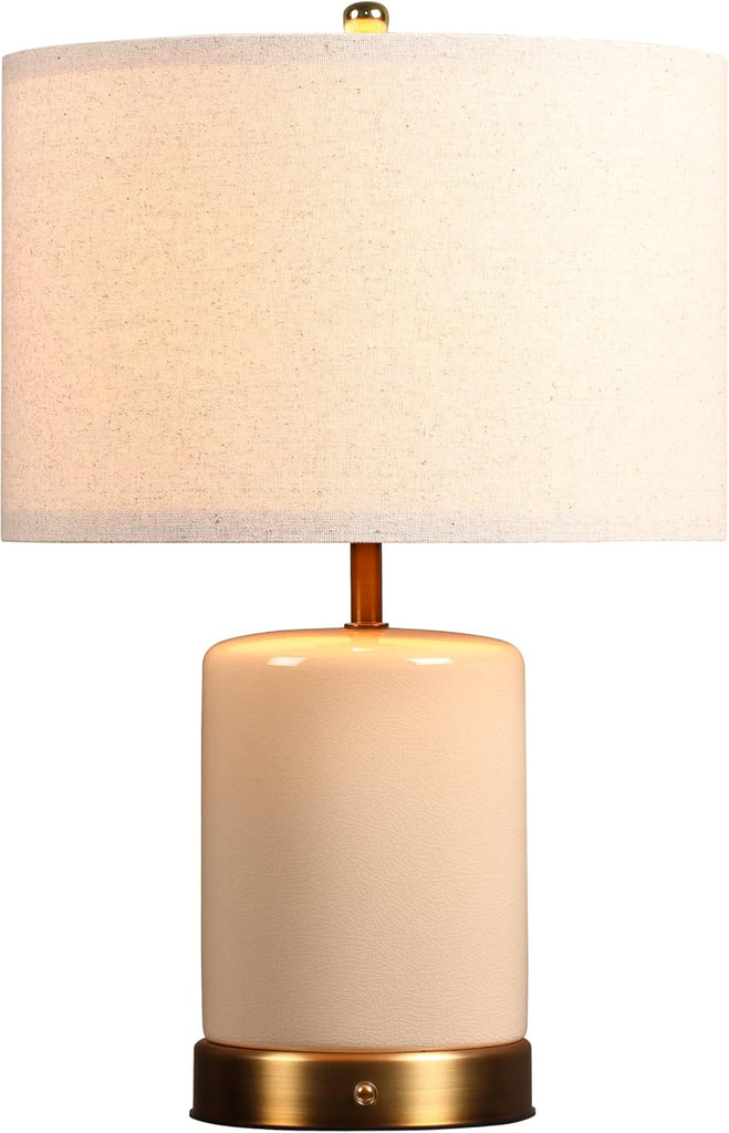 O’Bright Dune - Battery Powered Table Lamp, Rechargeable Cordless Ceramic Lamp, Full-Size 19.5 Inch 