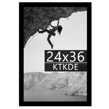 24x36 Picture Frame Black Woodgrain with Polished Plexiglass, Poster Frame Studio Gallery Vertical & Horizontal Wall