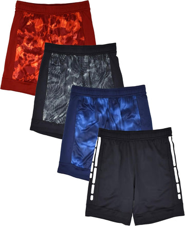 Boys Active Performance & Mesh Style Basketball Sport Shorts - Multi Packs