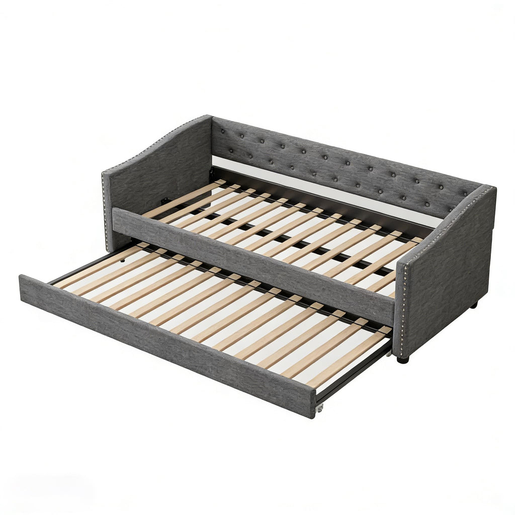 Twin Size Upholstered Daybed with Trundle