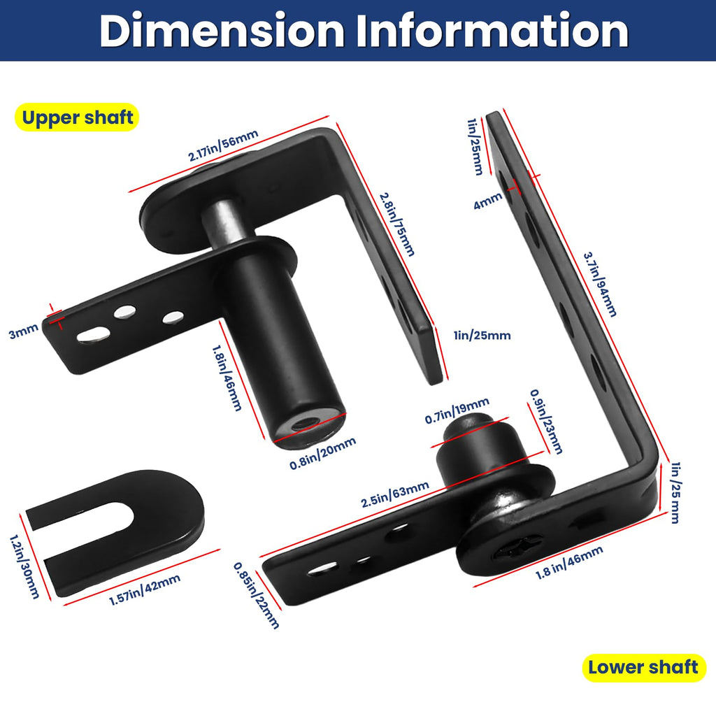 Upgraded Saloon Door Hardware, Self-Return Double Swing Hinge, Gravity Hinge - Heavy Duty Black 304 Stainless Steel