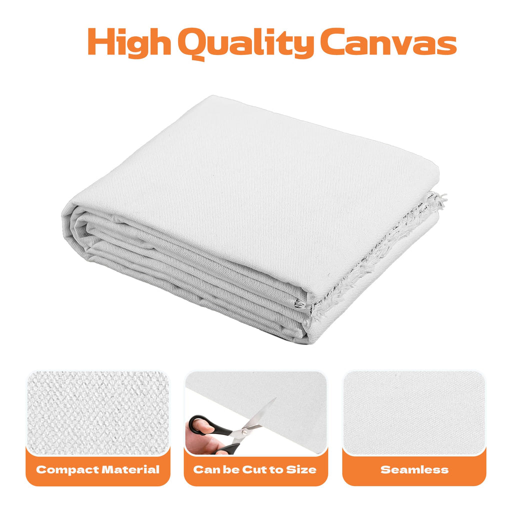 10oz Natural Cotton Blend Canvas Fabric, Duck Canvas Fabric, 60'' Wide for Arts & Crafts, Painting, Handmade Home
