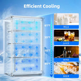 Beverage Refrigerator Cooler -120 Can Mini Fridge Glass Door for Soda Beer or Wi