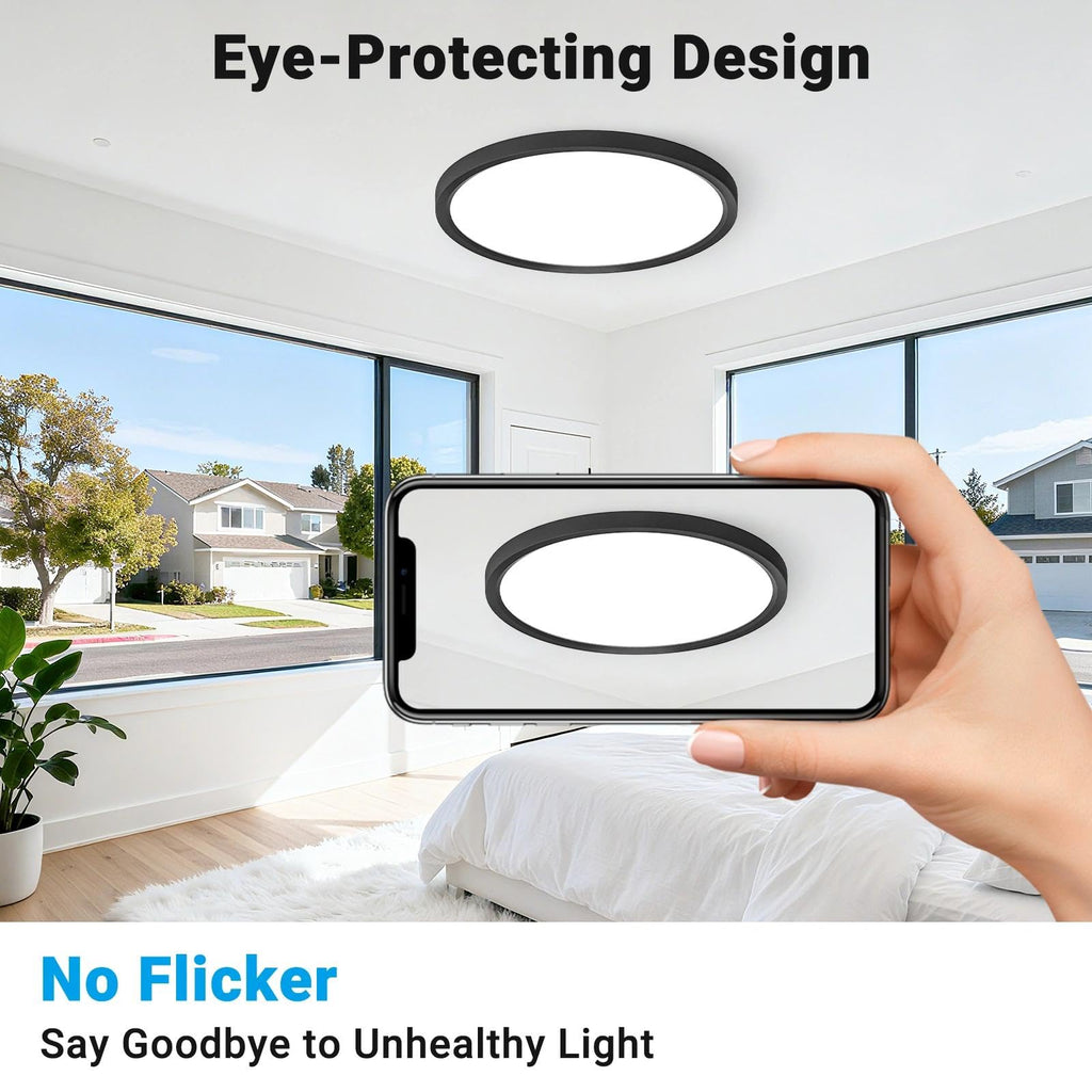 8 Pack LED Flush Mount Ceiling Light, 12Inch 24W, 3000K/3500K/4000K/5000K/6500K 5 Color Temperatures Ceiling Light