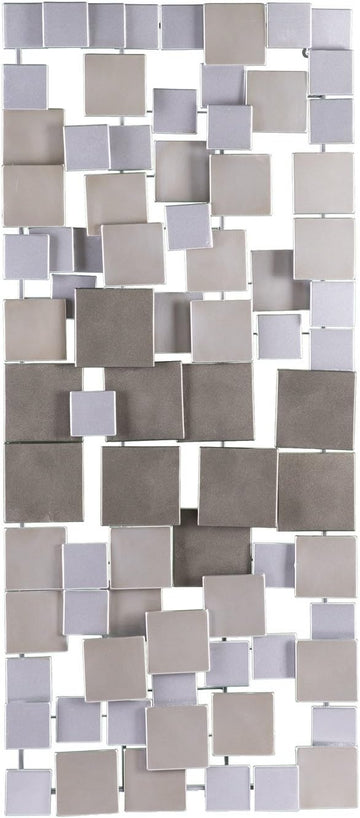 Wavson Wall Sculpture, Geometric 3D Design, Unique Mounting Wall Art, Silver, 47.00" x 2.25"