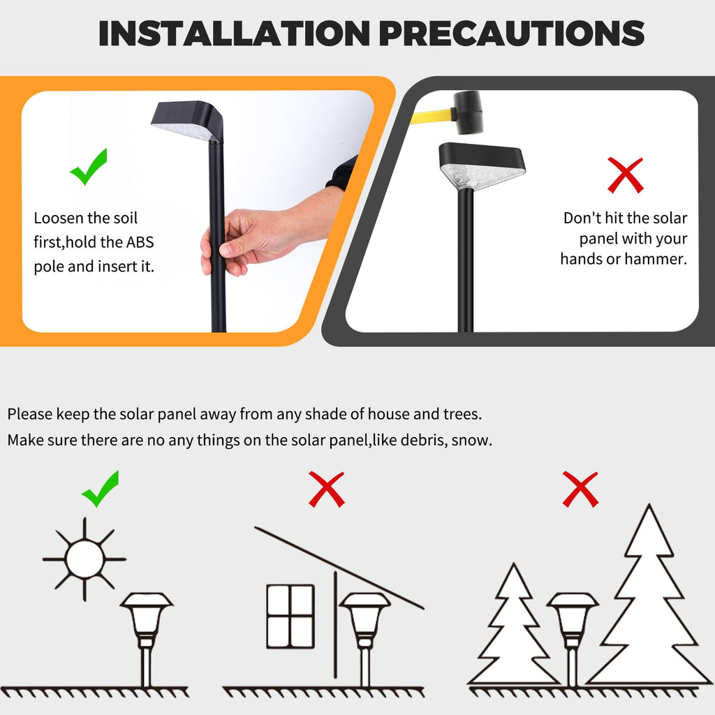 8 Pack Solar Pathway Lights Outdoor, Bright LED Solar Landscape Lights