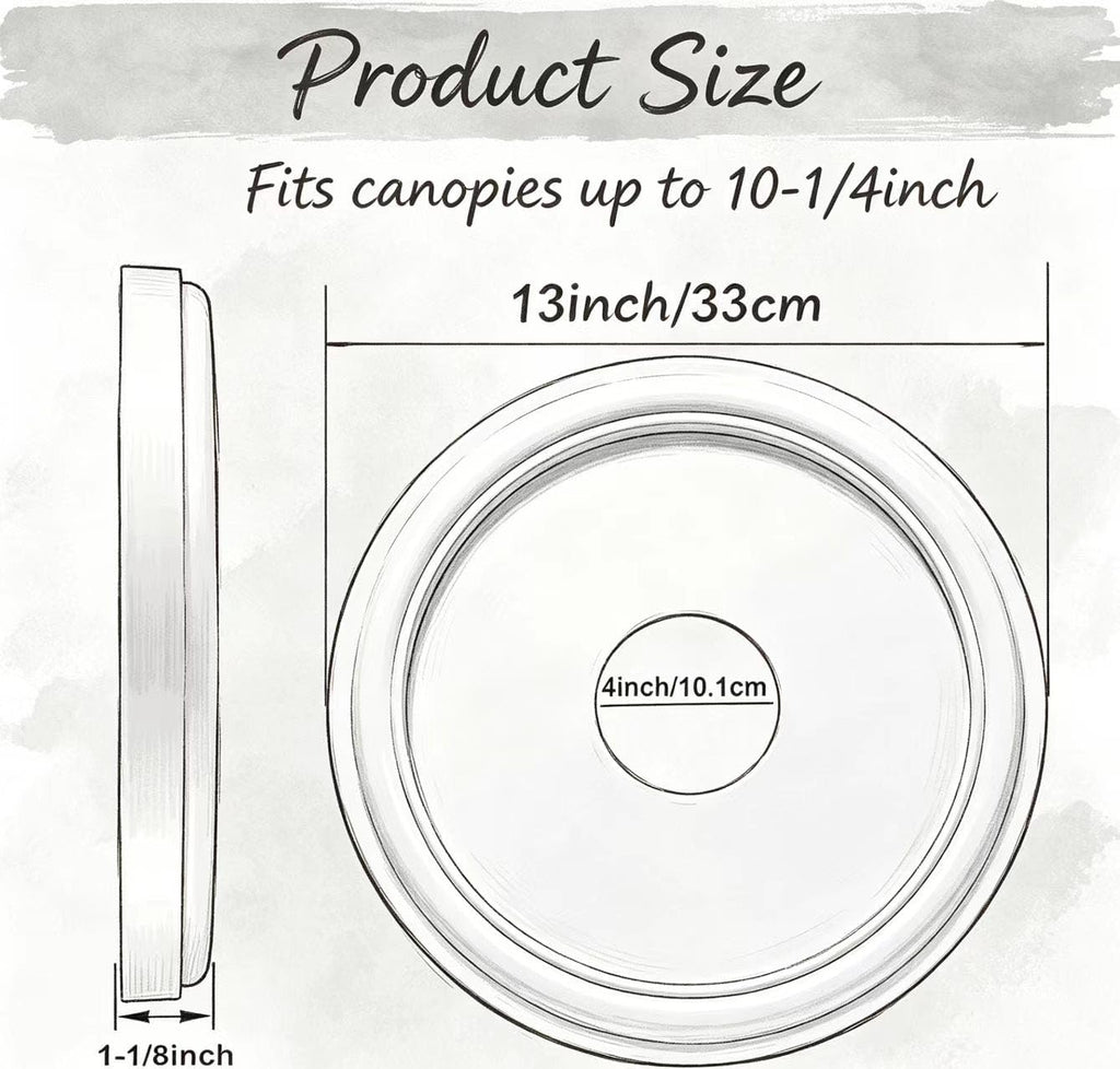 2 Pieces Ceiling Medallion Molded PU Ceiling Fan Medallions,Ceiling Light Cover Plate, Hole Cover for Light and