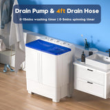 Portable Washer and Dryer Combo, 20 Lbs Twin Tub Washing Machine, 1.5 Cu.Ft Compact Clothes Dryer, Portable Washing